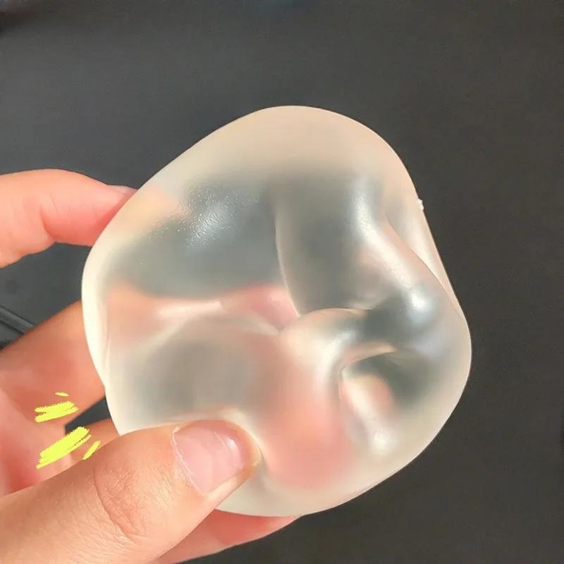 Jouets sensoriels Mochi en plastique souple, transparents, à l'huile de noix de coco et à la maltose
