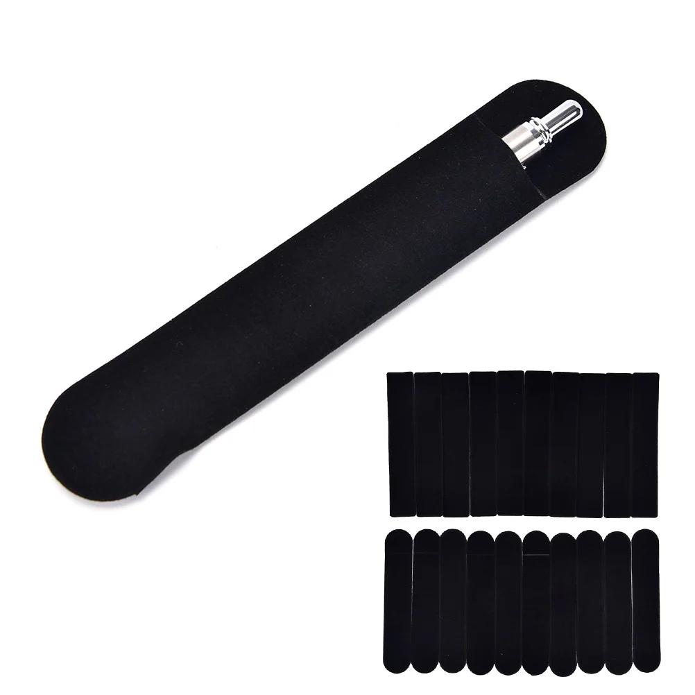 Étui à crayons en velours floqué de tension noire, poudre, sac d'emballage pour stylo, 10 pièces