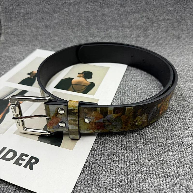 Nouvelle ceinture décorative imprimée 2026 style gothique Y2K La Cène, rétro neutre, tendance et per