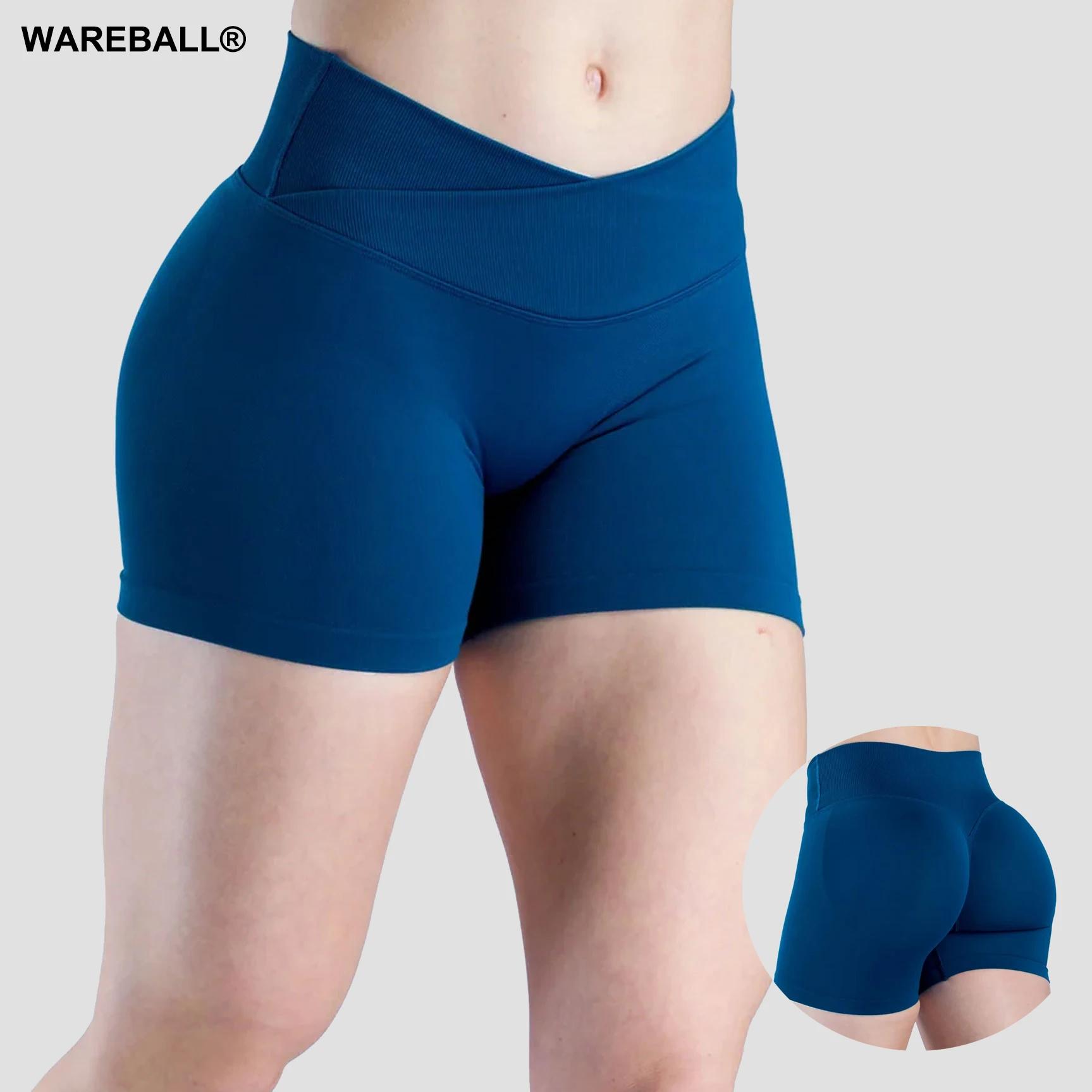 Short de sport WAREBALL pour femme, sans couture, avec taille croisée, pour fitness, entraînement, c