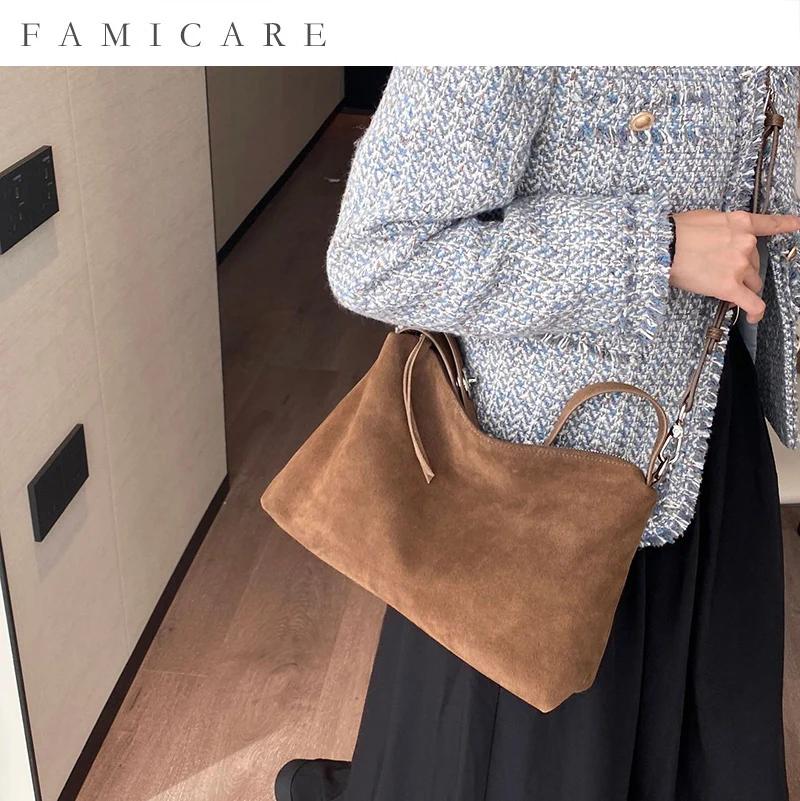 Sac à main en daim pour femmes, sac en cuir de vache souple, sac à bandoulière Unique pour dames, pr