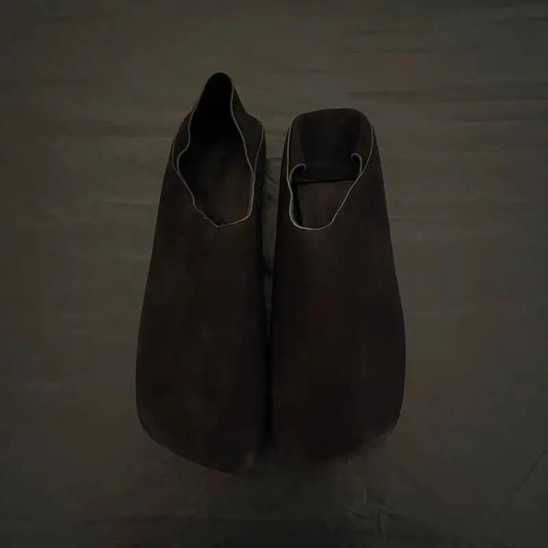Birkuir bout carré talon plat femmes sandales bout fermé chaussures en cuir véritable sans lacet moc