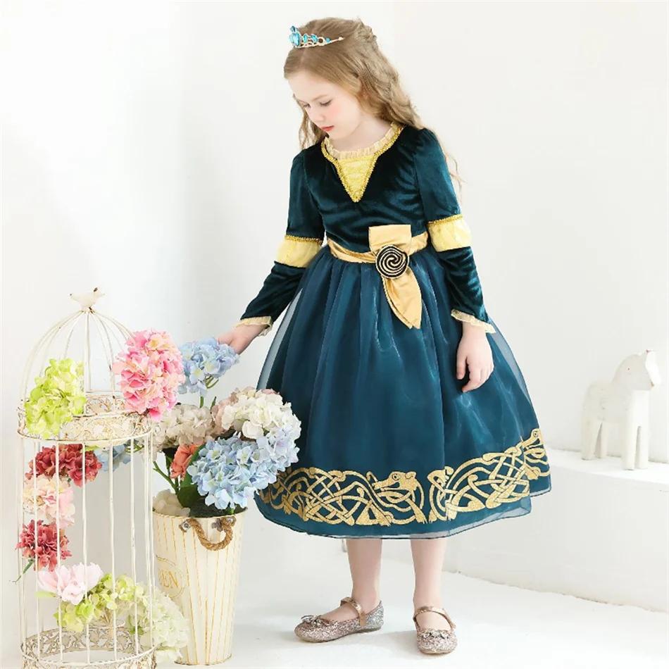 Robe princesse Merida enfant - Costume spectacle Halloween anniversaire carnaval jeu rôle fille