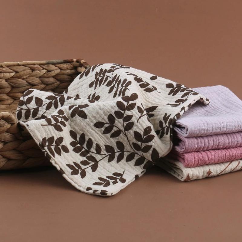 Serviettes en coton gaze douce et absorbante pour bébé, 5 pièces, lingettes pour le visage, mouchoir