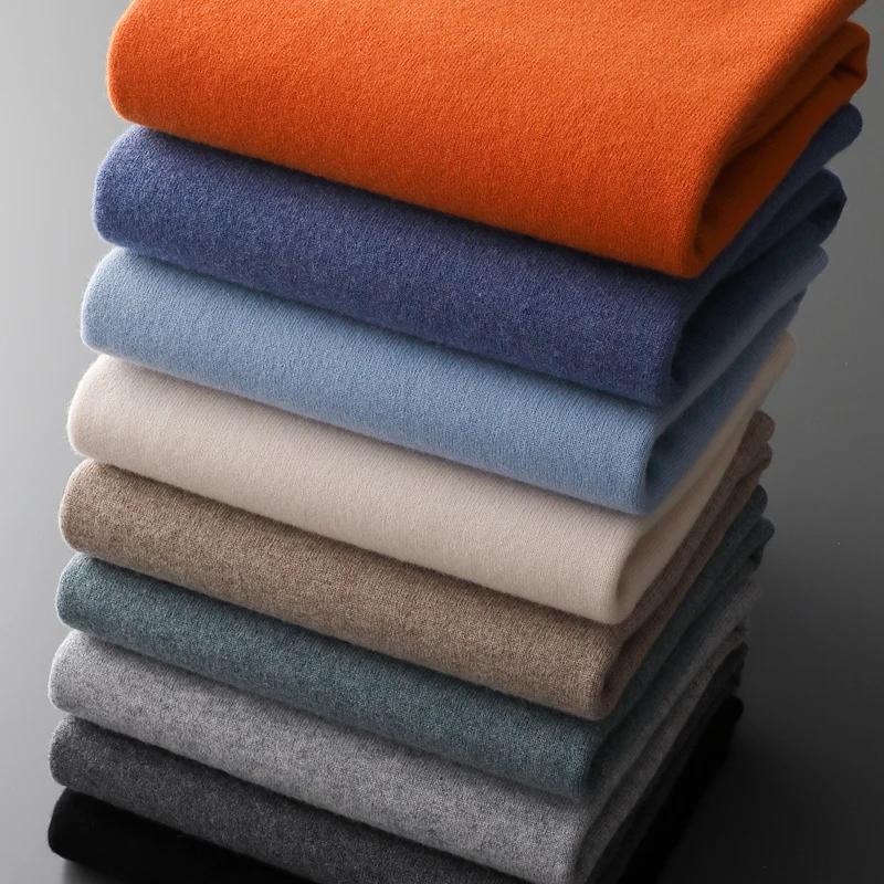 Pull en cachemire sans couture pour homme, col rond, tricoté, décontracté, 100% Pure laine, hauts à