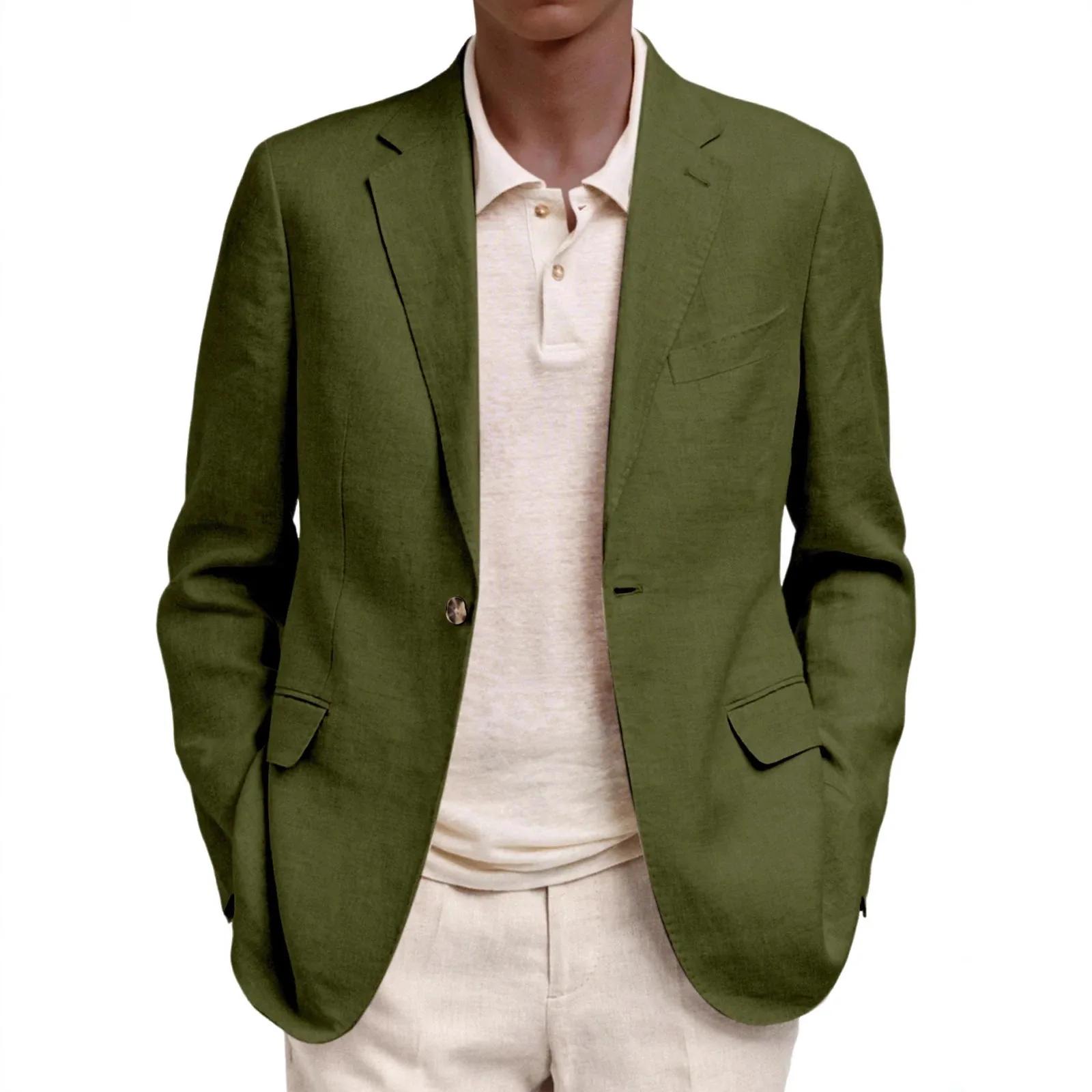 Blazer décontracté pour homme de style européen et américain à manches longues avec col à revers et 