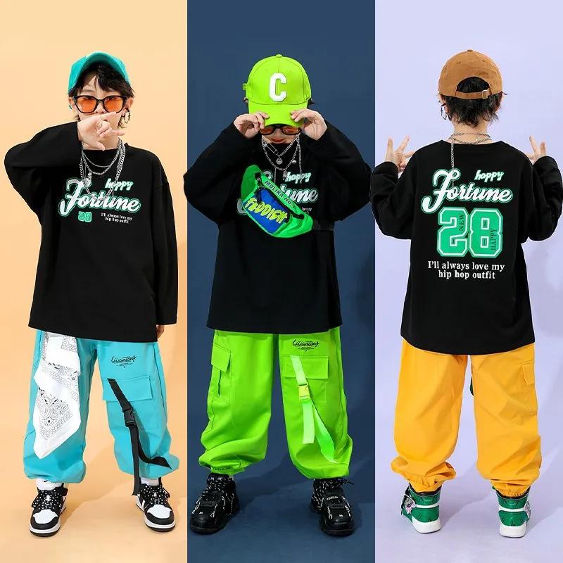 Costumes de danse de rue colorés pour enfants, ensembles hip-hop pour garçons, costumes de défilé po