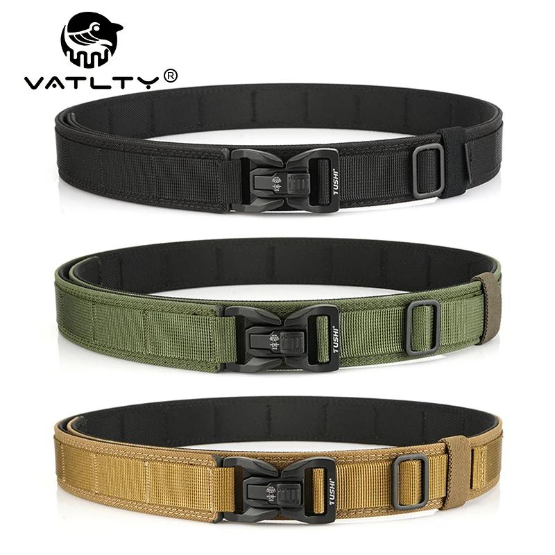 VATLTY Nouveau Ceinture de pantalon rigide pour hommes Boucle en métal Ceinture tactique militaire à
