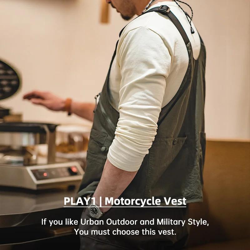 Maden-Sac de travail rétro multi-poches pour hommes, manteau en fibre de nylon, sac fonctionnel pour