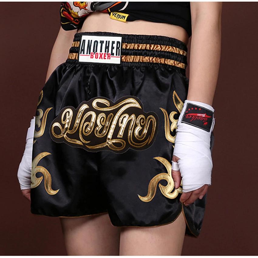 ANOTHERBOXER Short Muay Thai, vêtements de combat MMA brodés pour hommes, femmes, enfants, pantalons