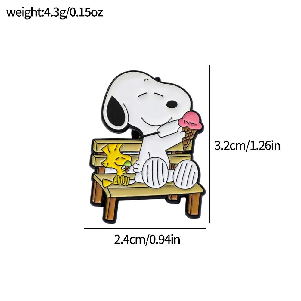 Lot de 7 épingles en émail Snoopy, broches de dessin animé Charlie Brown et Woodstock, épingles de r