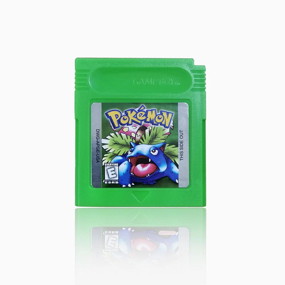 Cartouche de jeu vidéo GBC Pokemon 16 bits, carte de console rouge bleu cristal doré vert argent jau