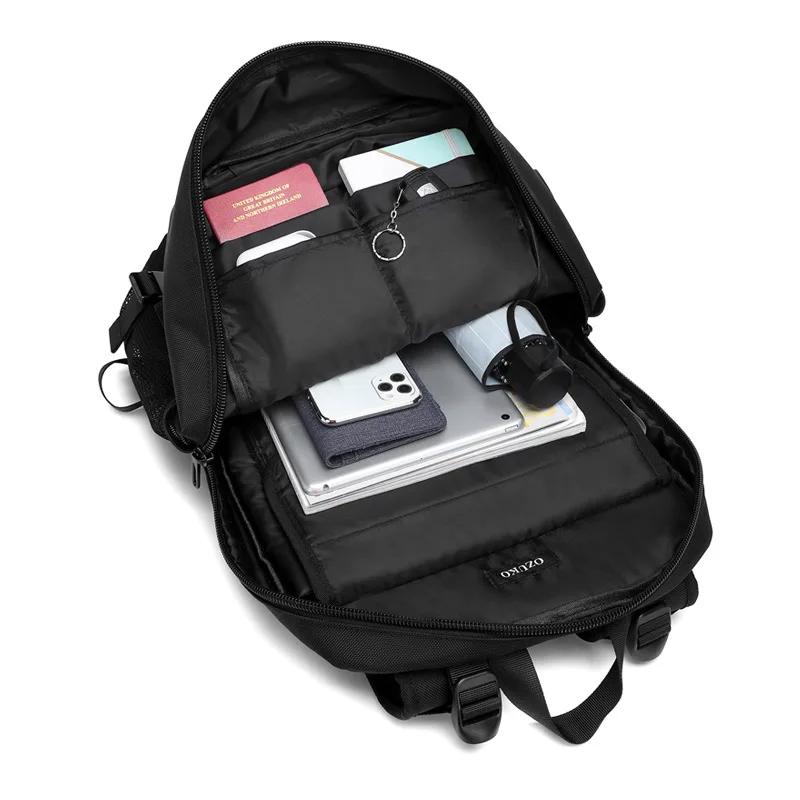 OZUKO hommes sac à dos grande capacité 16 pouces sacs à dos d'ordinateur portable USB charge adolesc
