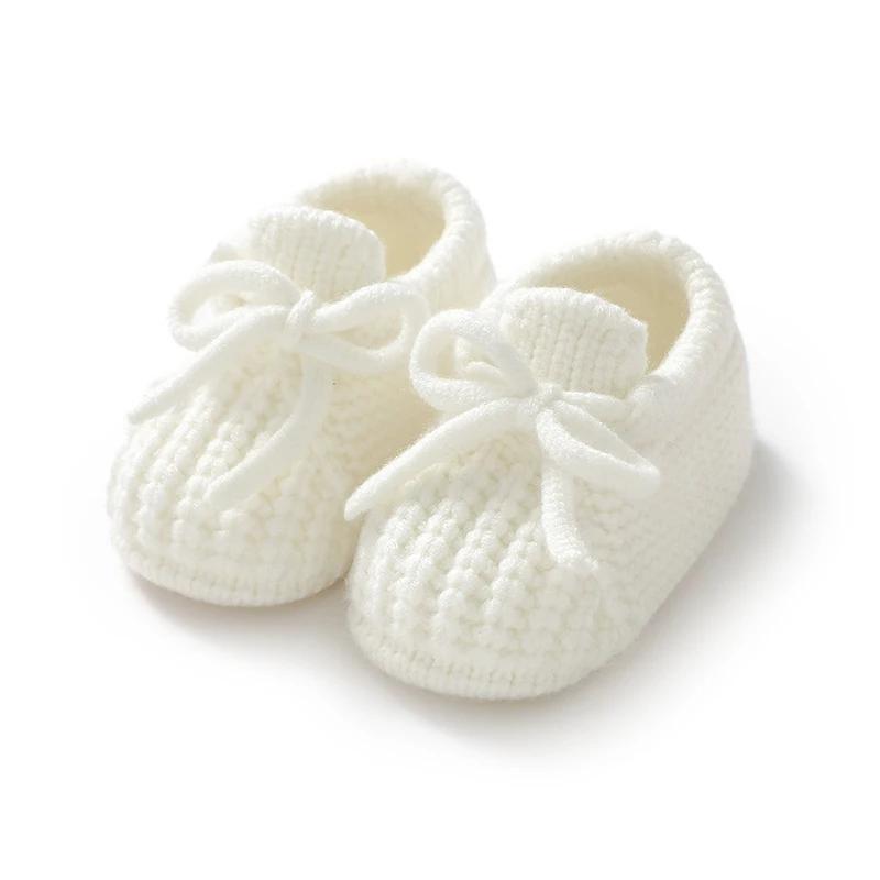 Chaussures de bébé tricotées pour nouveau-né de 0 à 18 mois, accessoires de vêtements chauds pour no