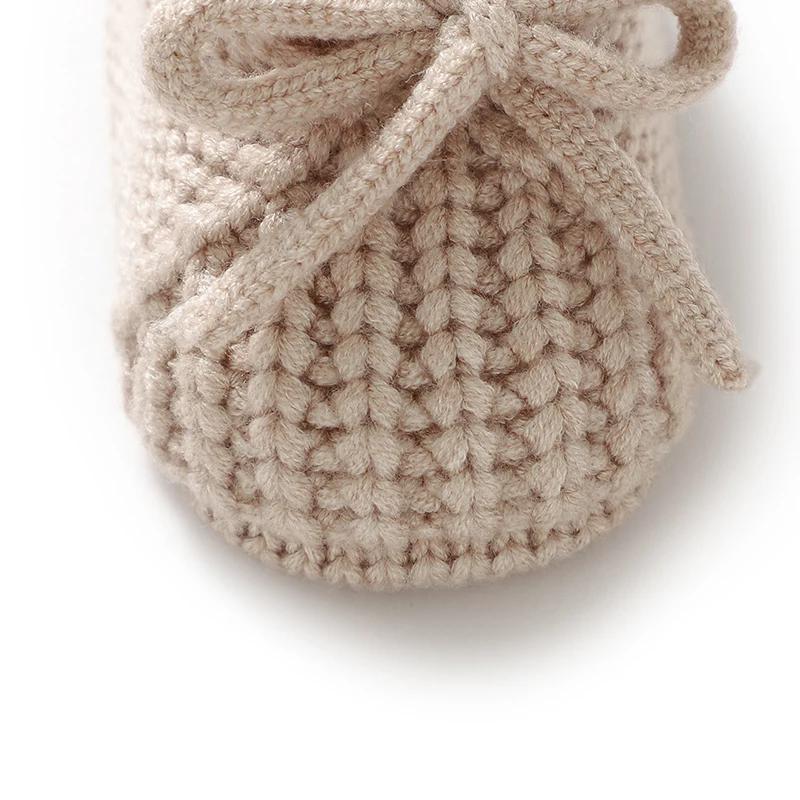 Chaussures de bébé tricotées pour nouveau-né de 0 à 18 mois, accessoires de vêtements chauds pour no