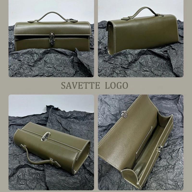 Sac fourre-tout en cuir véritable SAVETTE 2026 pour femme, sac à main simple, petit sac carré, haute