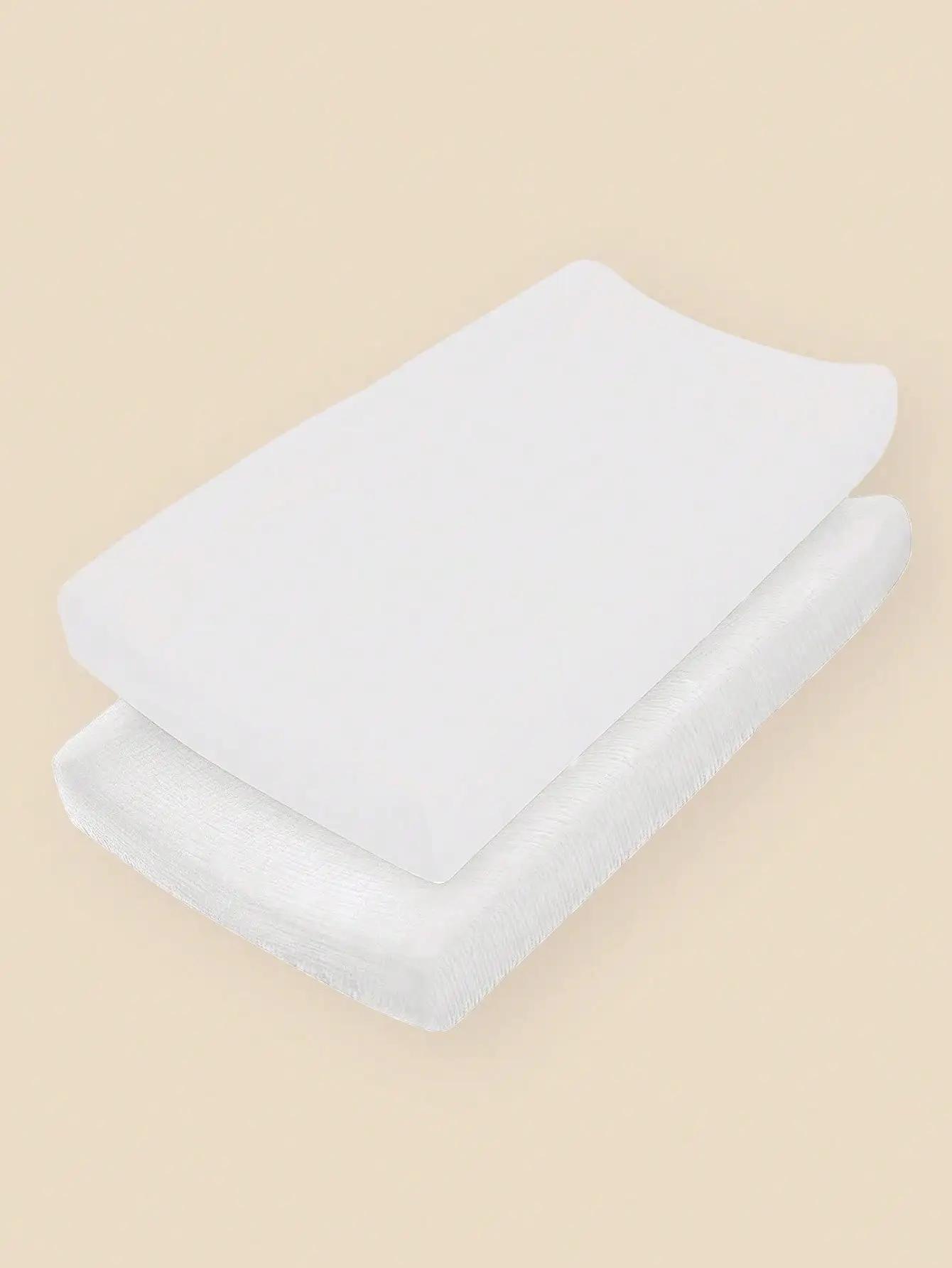 Housse de matelas à langer en mousseline, 2 paquets, draps de couffin ajustés pour filles et garçons