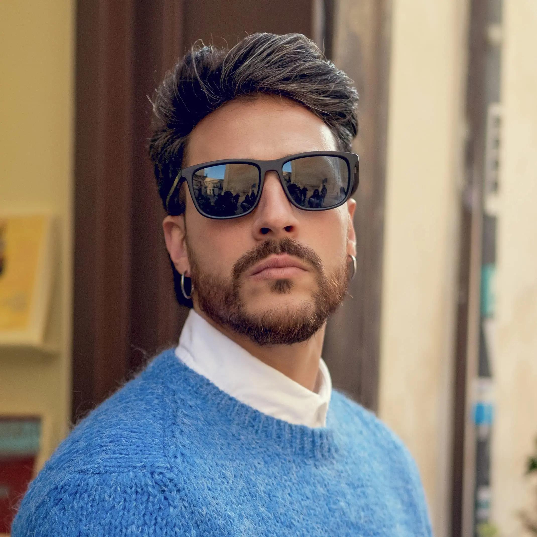 ZENOTTIC Lunettes de soleil polarisées carrées pour hommes – Cadre léger TR90 avec blocage UV pour l