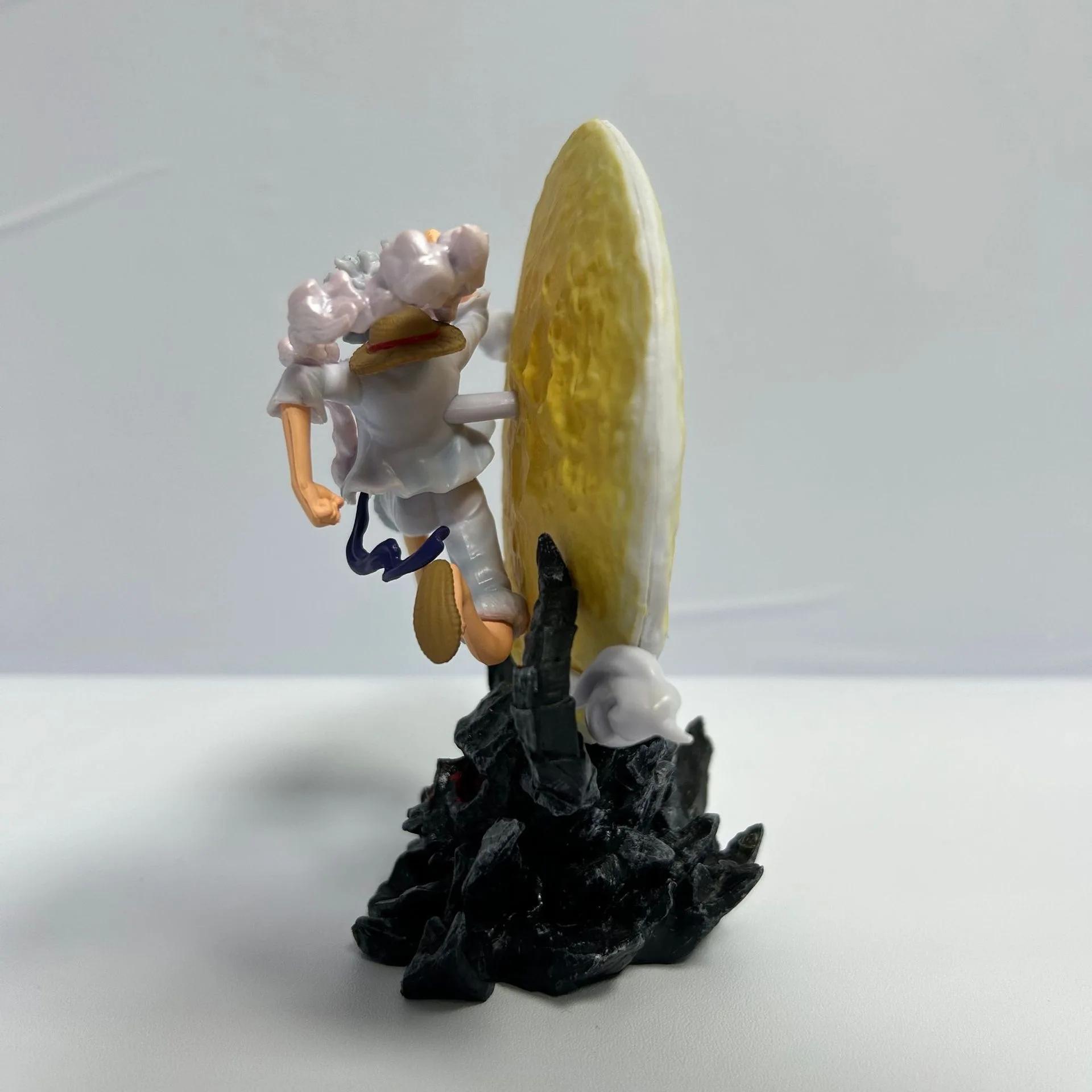Figurine d'anime One Piece de 14cm, Luffy Gear 5, volant vers la lune avec lumière lunaire, figurine