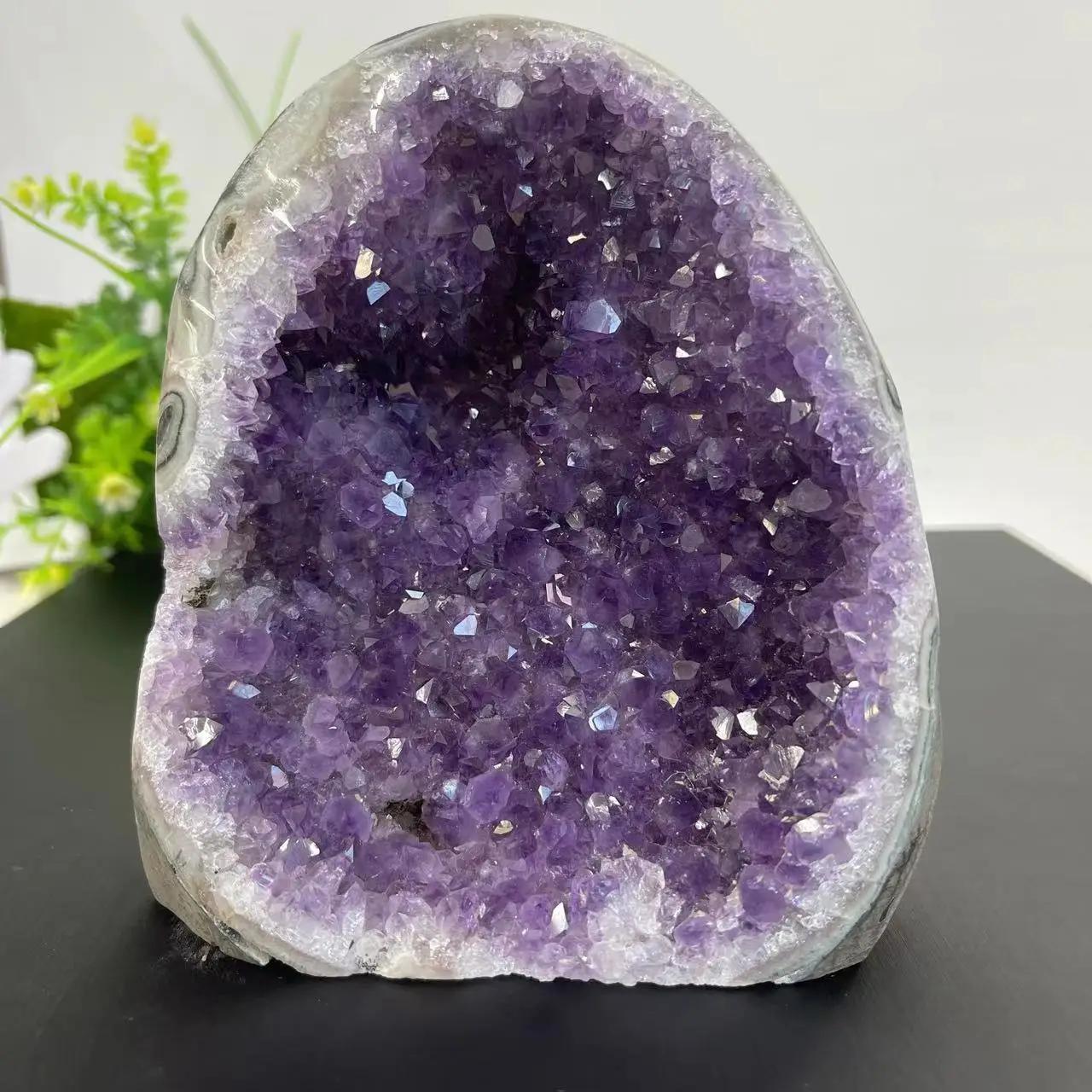 Grappe de cristal naturel améthyste pierre géode Quartz brut minéraux véritable Uruguay décoration d