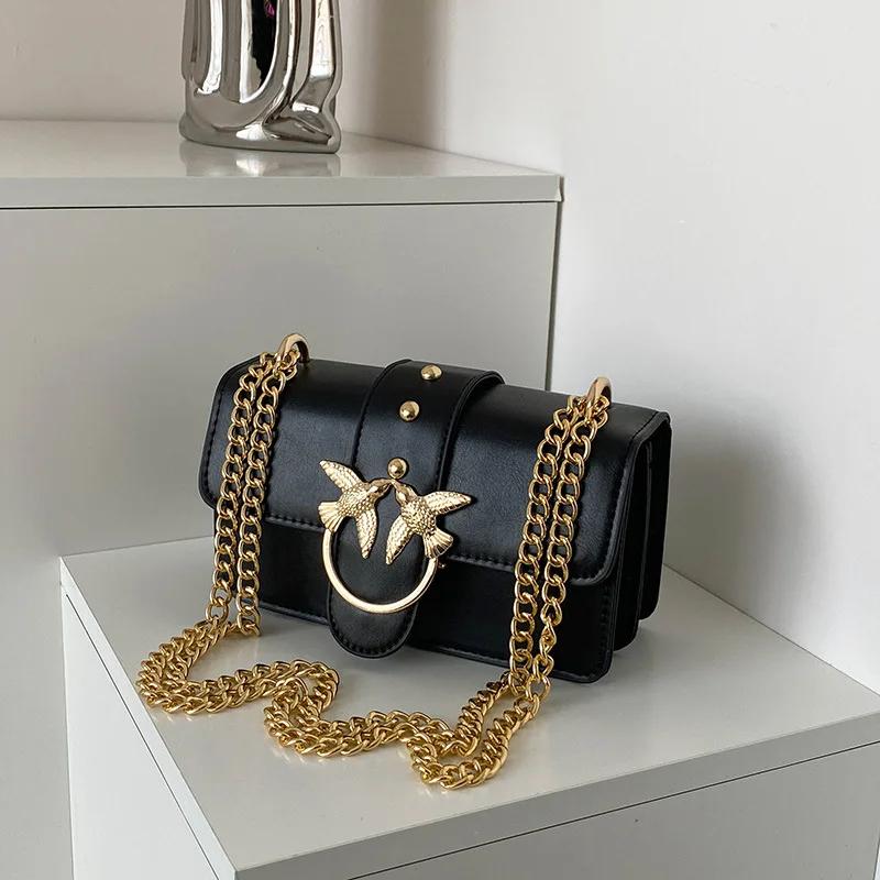 Nouveau Sac Carré Mini Motif Oiseau 2026 – Sac Chic Convertible Vintage Unique à Porter à l'Épaule o