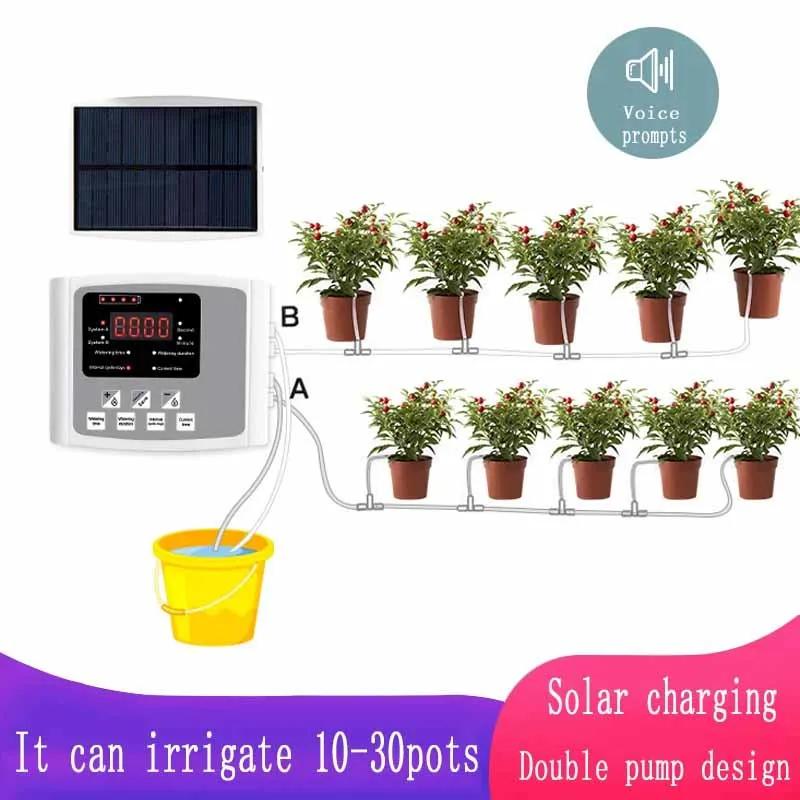 Dispositif d'irrigation goutte à goutte de jardin, système de minuterie de contrôleur de Double pomp