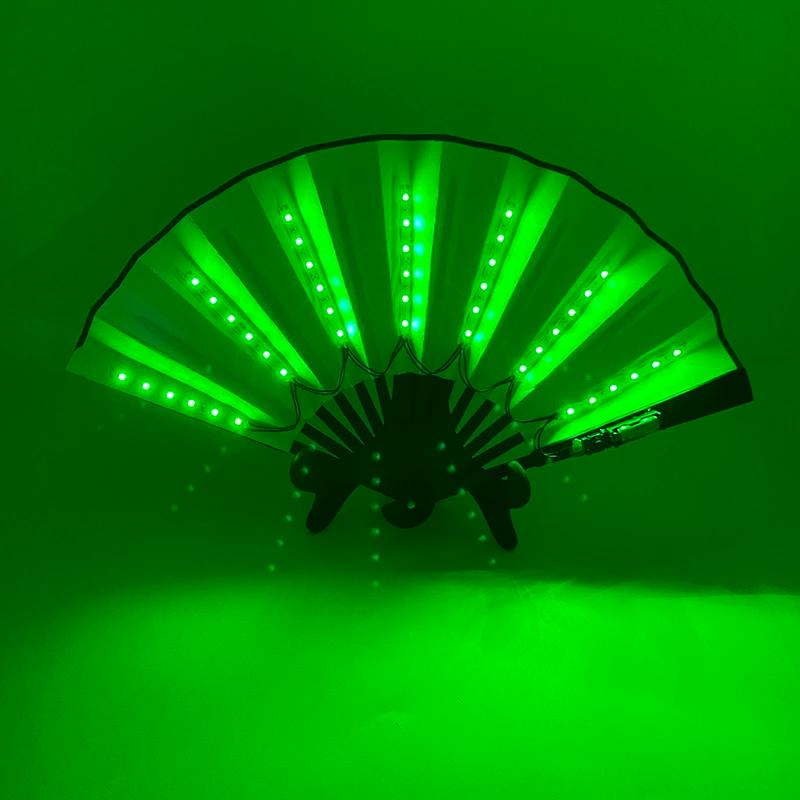 Éclairage de fête pour carnaval, ventilateur lumineux LED néon, ventilateur pliable lumineux, éventa