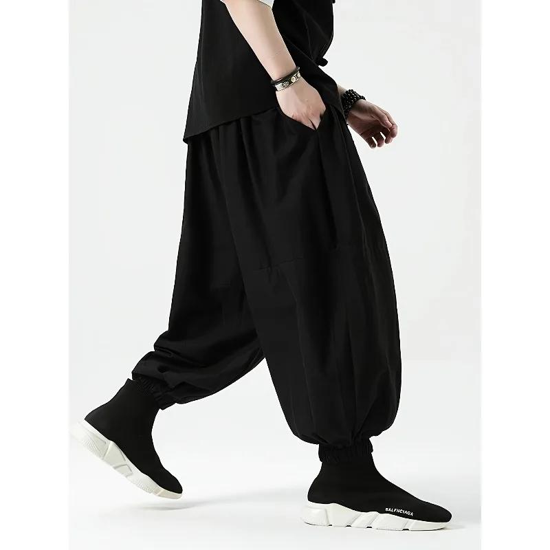 Pantalon homme FGKKS neuf, style coréen, coupe ample, en coton, pour l'extérieur, printemps, uni