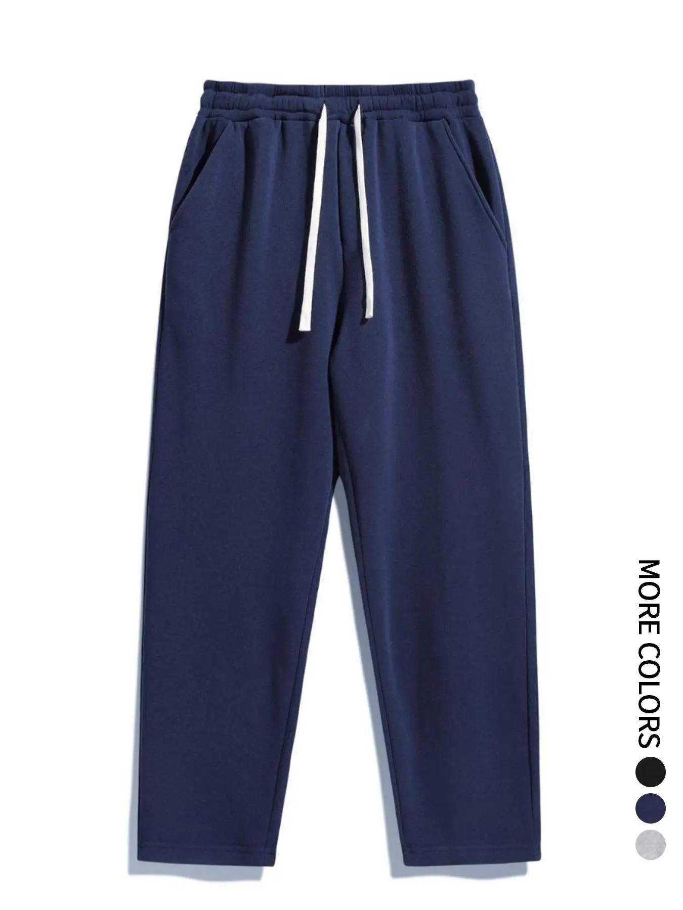 Pantalon de sport à coupe régulière pour homme, pantalon à jambe droite, cordon de serrage, ceinture
