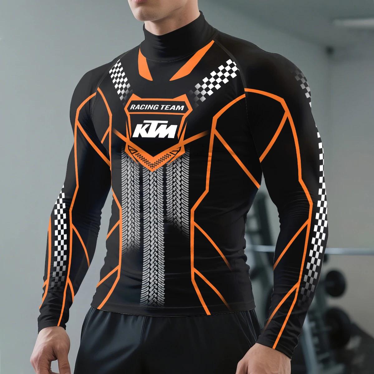 KTM Racing Team Rainbow Track Style Col mi-haut pour homme à manches longues, tendance, multifonctio