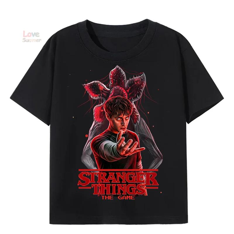T-shirt Will Byers avec imprimé Stranger Demogorgon pour garçons et filles, t-shirt classique à manc