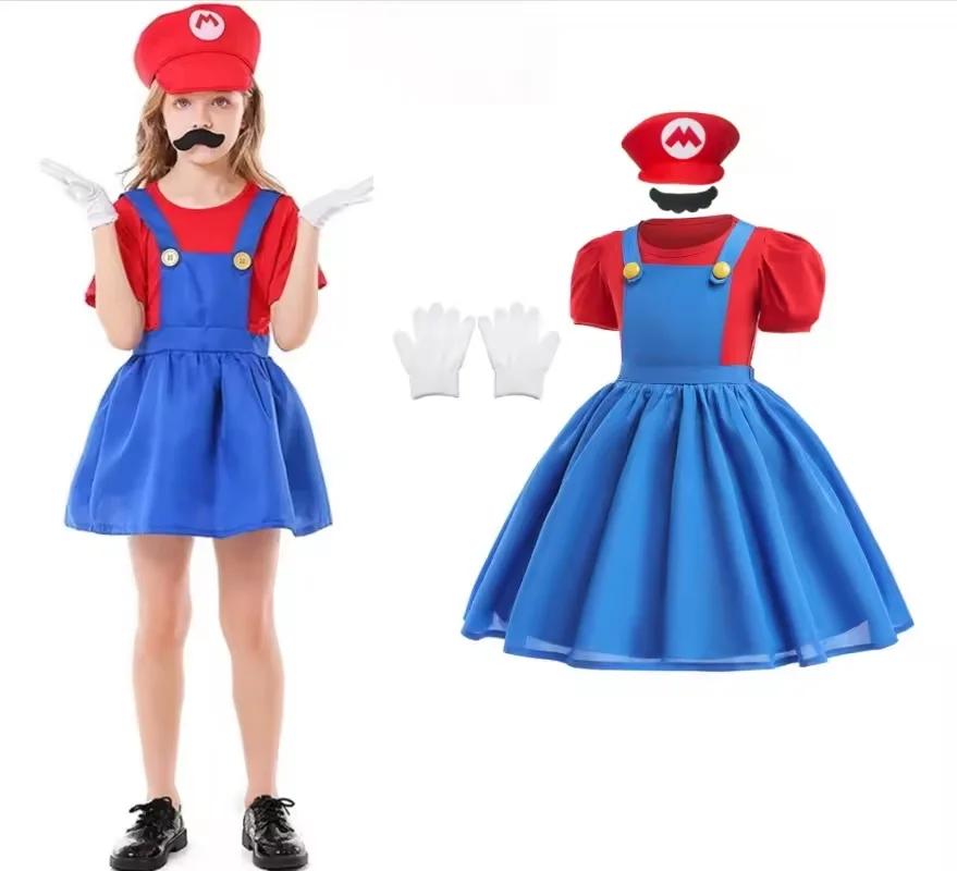 Ensemble de costumes 2 pièces pour frères et sœurs, nouveau film Super bro, déguisement de cosplay,