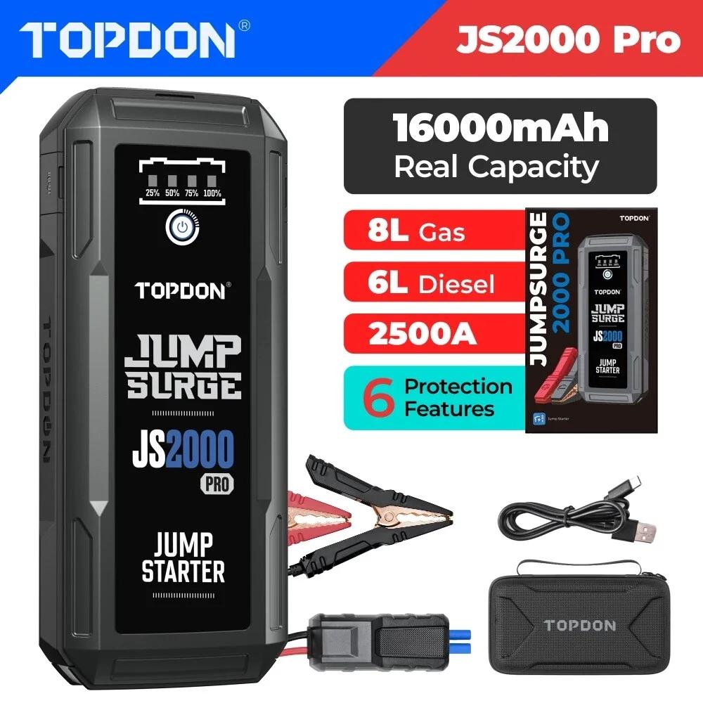 Topdon JS2000 pro/JS1500/JS1200pro 2500/1800/1200A démarreur de saut batterie externe 12V dispositif