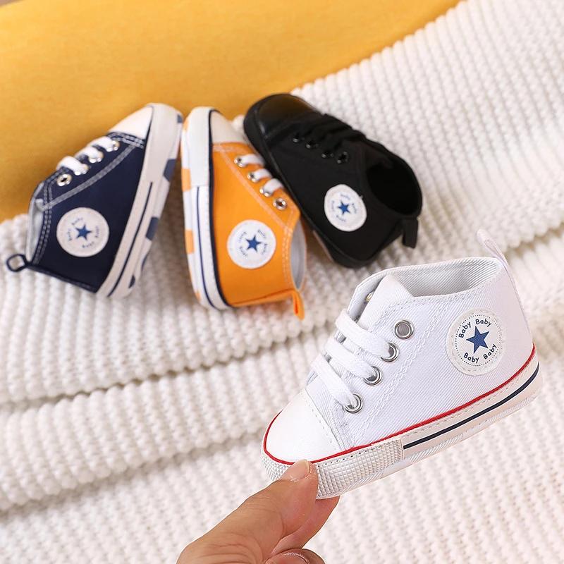 0-18 mois bébé toile classique chaussures de sport nouveau-né garçons et filles imprimé étoile premi