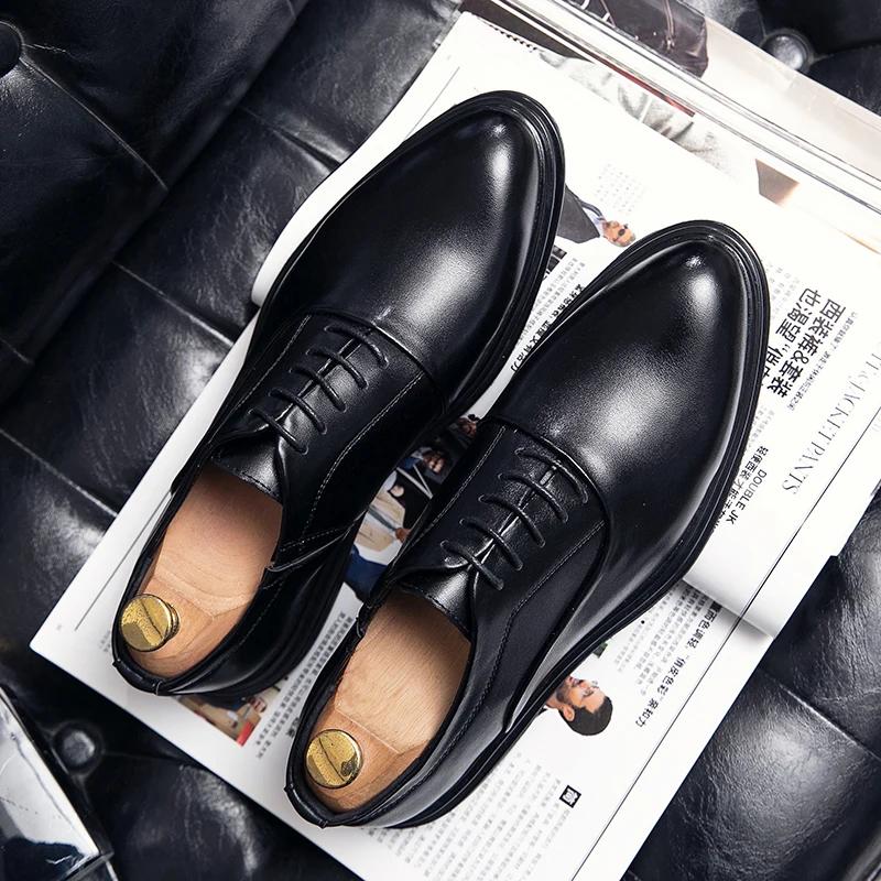 Classique Oxfords chaussures hommes rétro décontracté affaires chaussures en cuir Social pour hommes