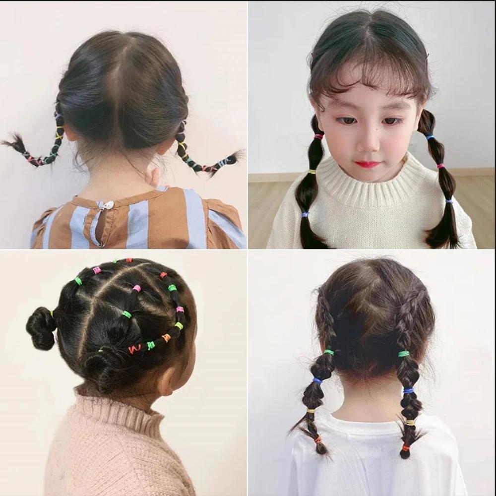 500/1000/2000 pièces filles coloré jetable élastique cheveux cravates bandeau enfants élastique pour