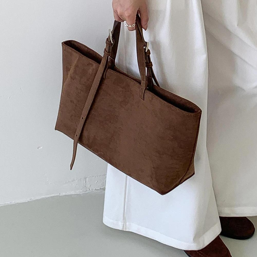 Sac fourre-tout rétro en Faux daim pour femmes, sacs à bandoulière de grande capacité pour femmes, s