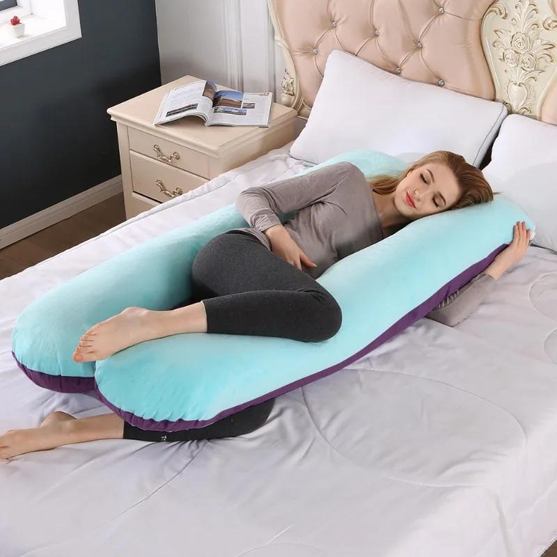 Oreiller de maternité en coton en forme de U, coussin de soutien dorsal multifonctionnel, soutien lo