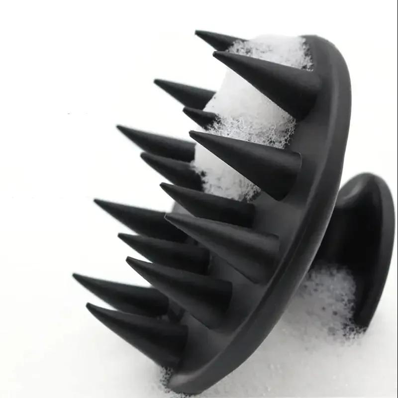 Brosse de Massage de tête en Silicone Portable, brosse de nettoyage en profondeur du cuir chevelu et