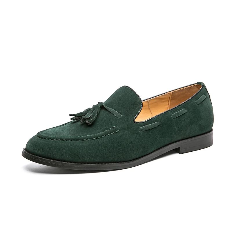 Mocassins d'été en daim à pampilles pour hommes, style italien 2026, souples et de haute qualité, ch