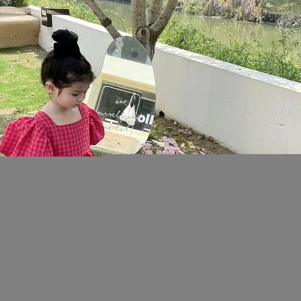 Bear Leader – robe mi-longue à carreaux, Rose, avec nœud, élégante, Lolita, pour enfants, grandes fi