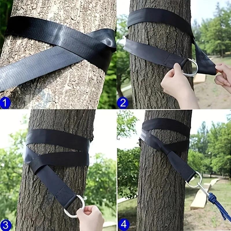 Hamac de balançoire d'extérieur avec ceinture de sécurité, sac portable, kit de sangle de balançoire