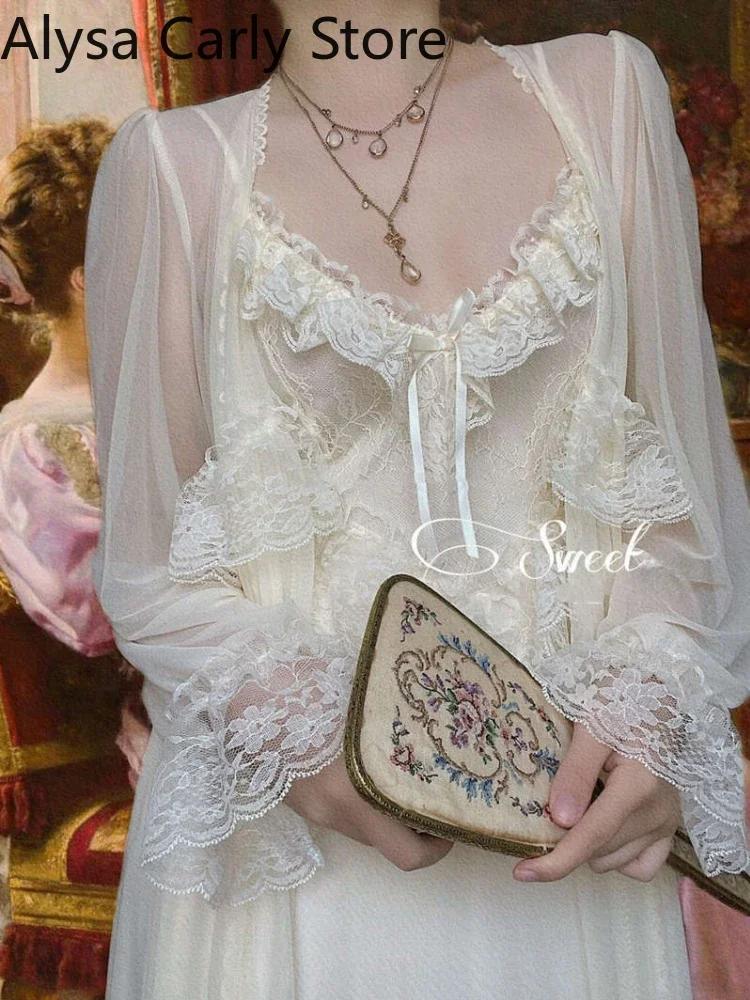 Robe féerique française Vintage en dentelle pour femmes, douce, Sexy, décontractée, coréenne, Court,