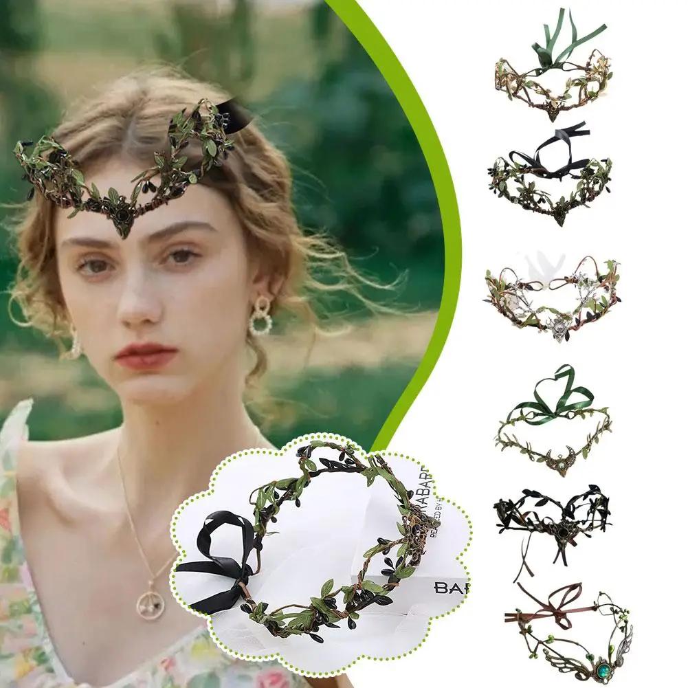 Couronne d'elfe, diadème d'elfe, serre-tête de vigne, couronne de sorcière féerique, bandeau gothiqu
