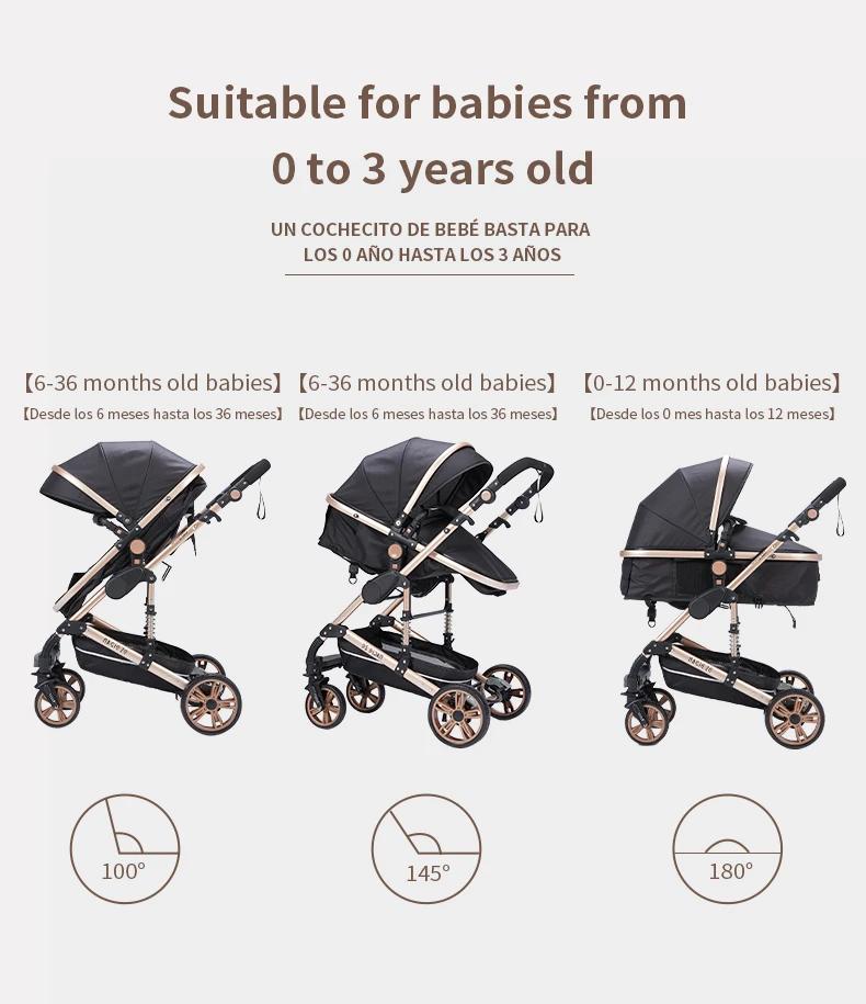 Poussette bébé 3 en 1 pour nouveau-nés, voiture pour bébé, landau Portable, chariot léger avec fonct
