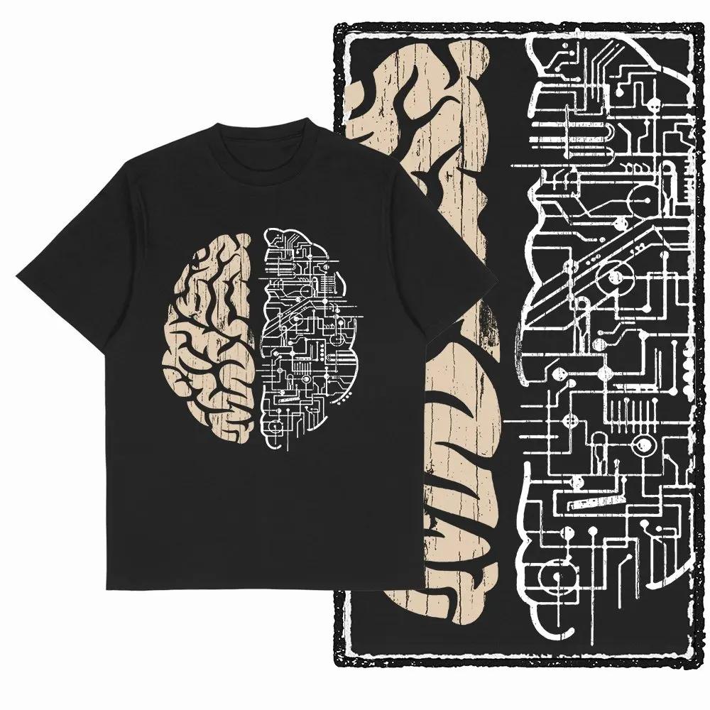 G25 Cool Vintage coton hommes en détresse créatif imprimé graphique T-shirt |   T-shirt col rond pou