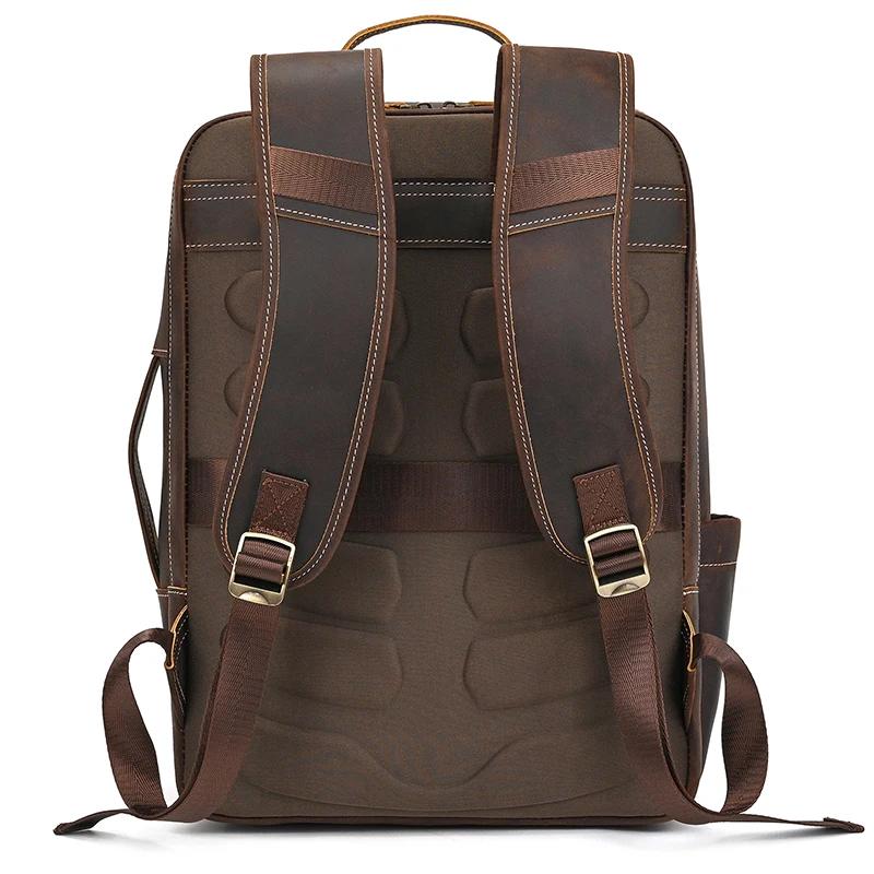 2025 nouveautés sac à dos en cuir pour voyage hommes mâle en cuir de vachette pochette d'ordinateur 