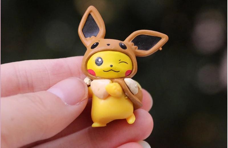 8 pièces Pokemon Mini figurines jouets Pikachu Psycanard écureuil Bulbasaur Miniature gâteau succule