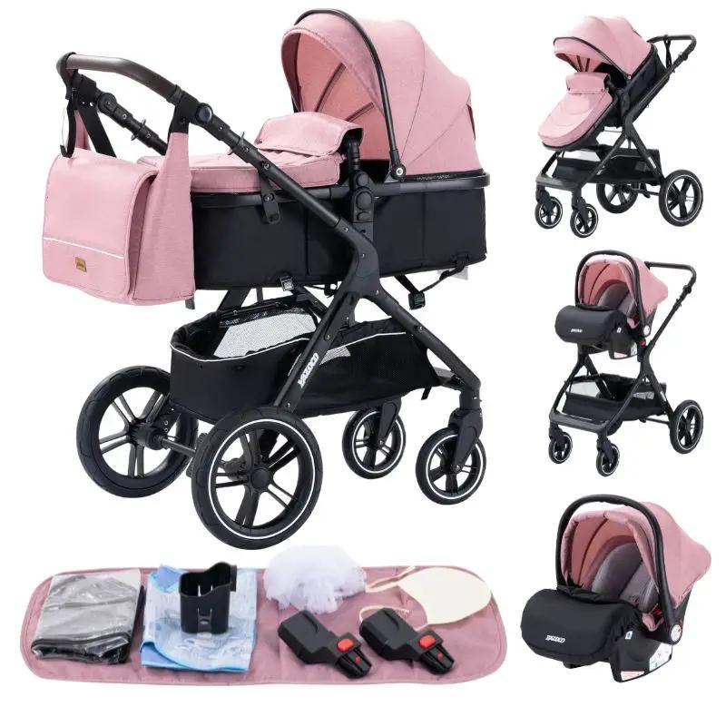 Poussette 3-en-1 pour bébé, adaptée aux enfants de 0 à 3 ans, charge maximale 25 kg, système de voya