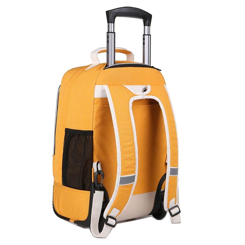 Sac à dos roulant pour ordinateur portable, avec roulettes, résistant à l'eau, approuvé au vol, sac 